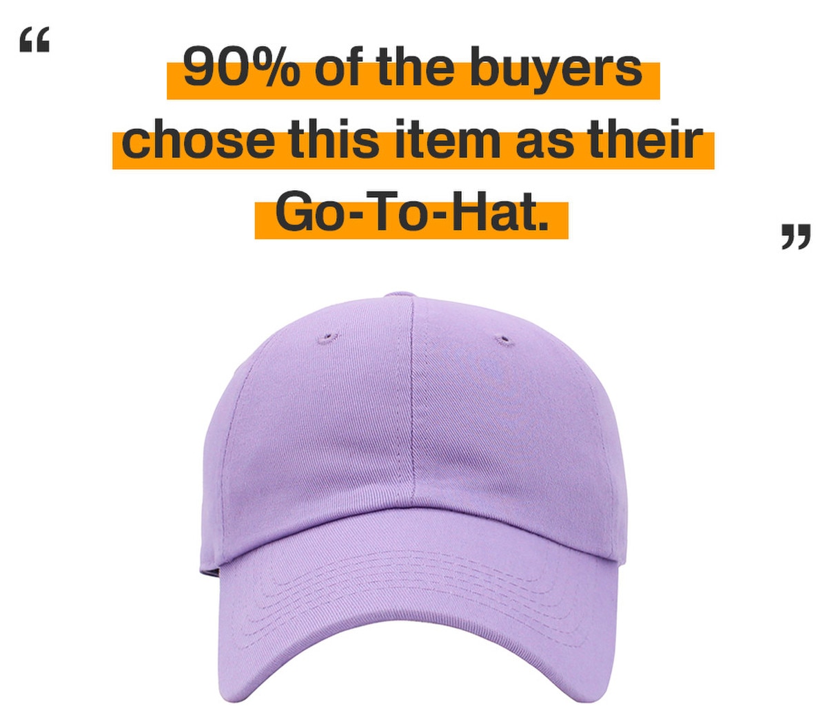 Lavender Low Profile Baseball Caps Front View